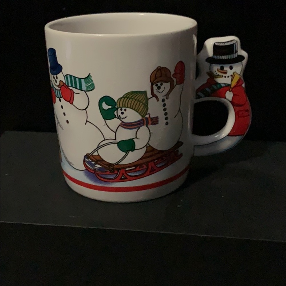 Beautiful Vintage porcelain Snowman Mug